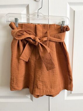 5 for $25! a new day Rust Paperbag Waist Tie-Front Shorts
